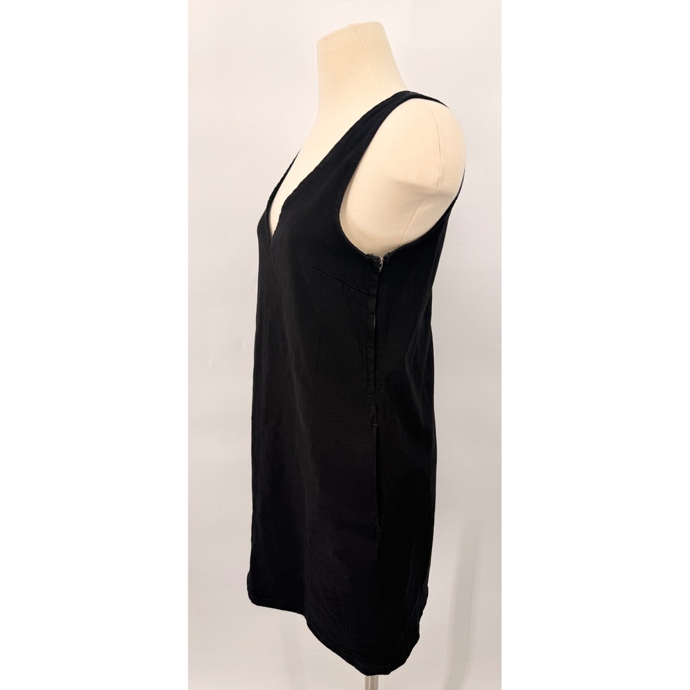 Rag & Bone Nala Shift Dress Womens Size Small Black Denim V-Neck Mini - Picture 5 of 10